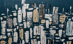 City panorama -Tecnica mista su juta - cm-50x70 - 2015